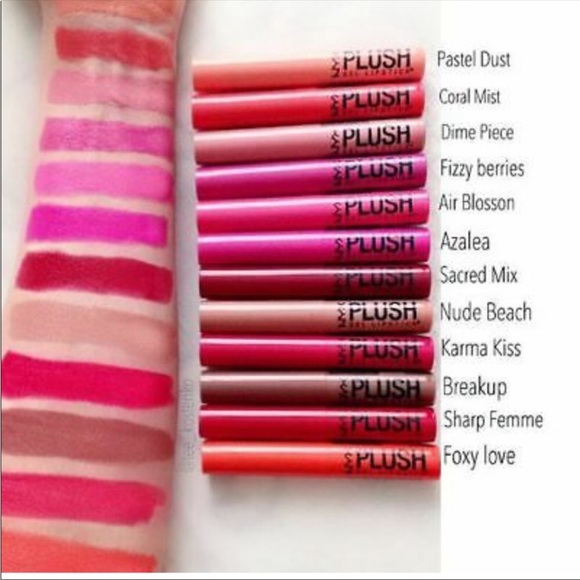 NYX Professional Plush Gel Lipstick Bundle Azalea, Foxy Love & Sacred Mix - Picture 11 of 13